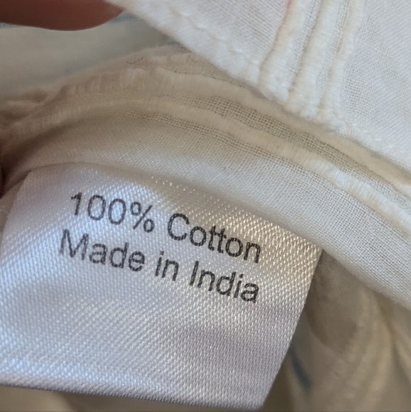 Duet White Sheer Beaded Embroidered Side Tie Dress. Size M/L - Picture 12 of 12